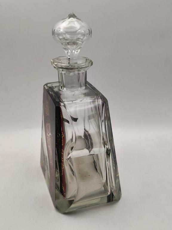 Karafka szklana art deco - Czechy, lata 30-te