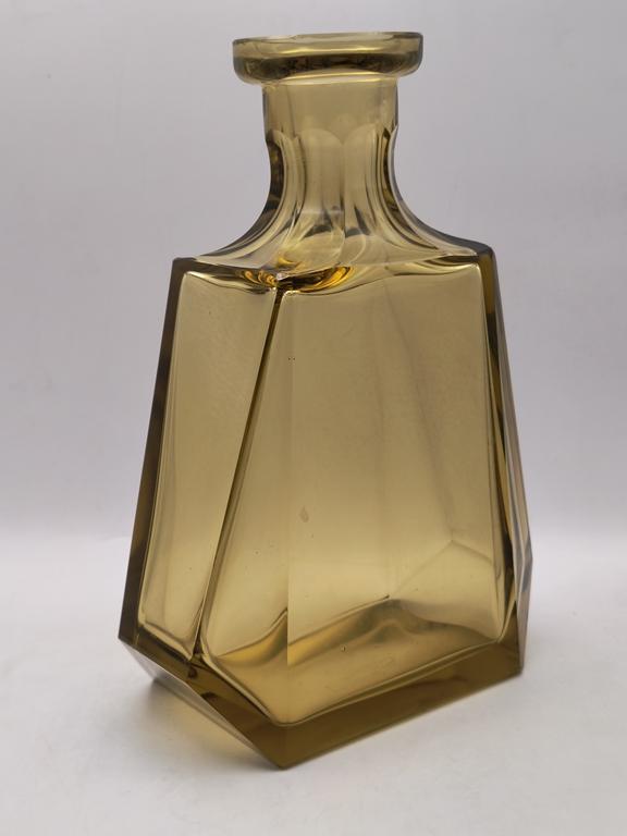 Karafka szklana art deco - Czechy, lata 20/30-te