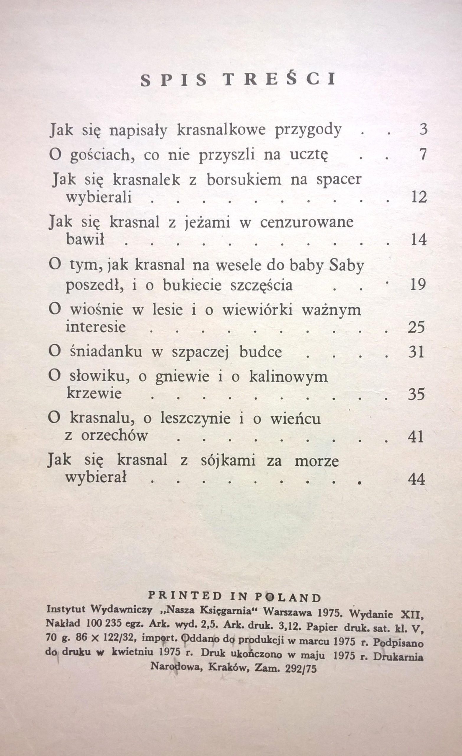 Książka dla dzieci "Z przygód Krasnala Hałabały" Lucyna Krzemieniecka, 1975 r.