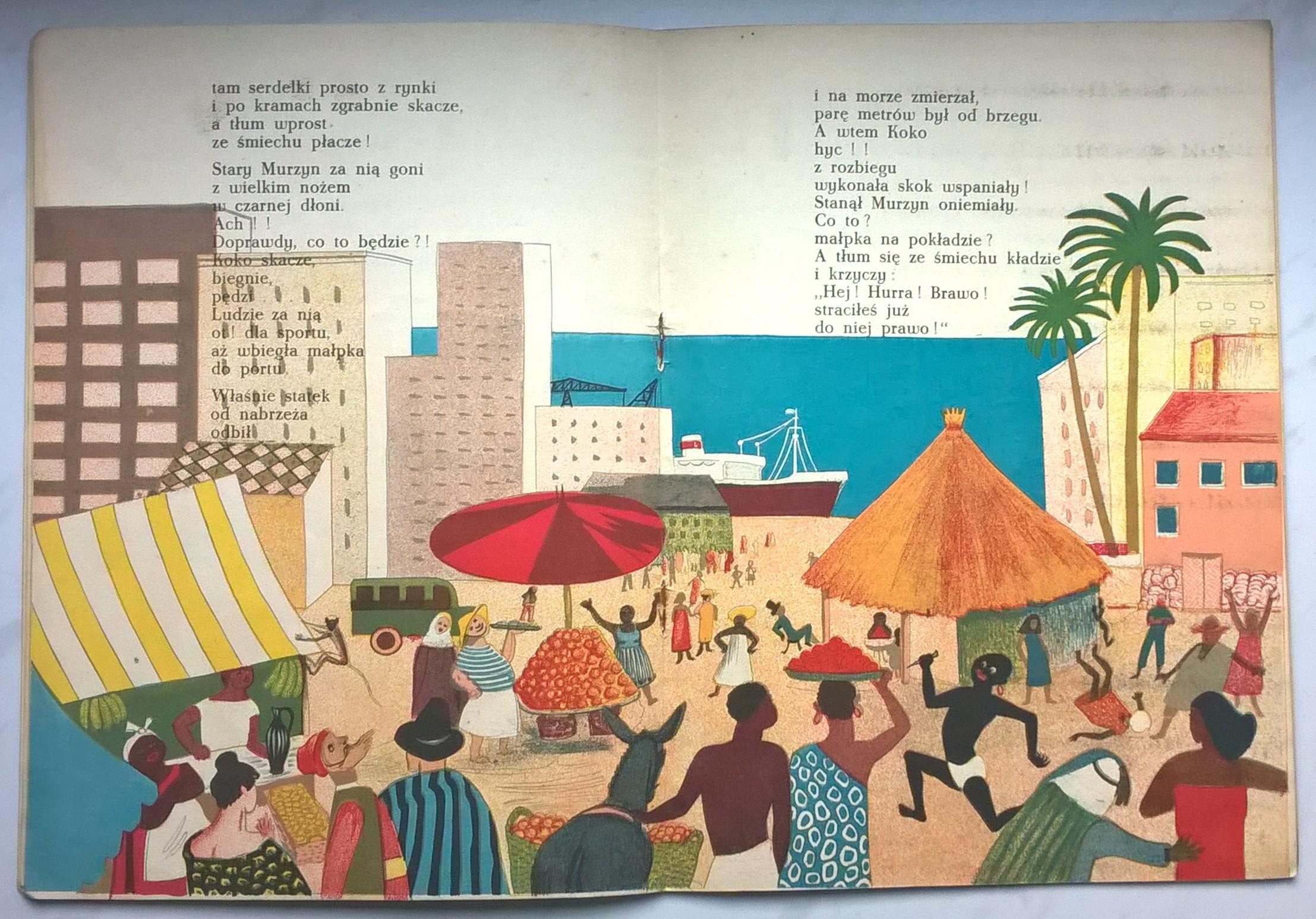 Książka dla dzieci "Z Afryki do ZOO podróż małpki na wesoło" Krystyna Korewicka-Adamska, 1958 r.