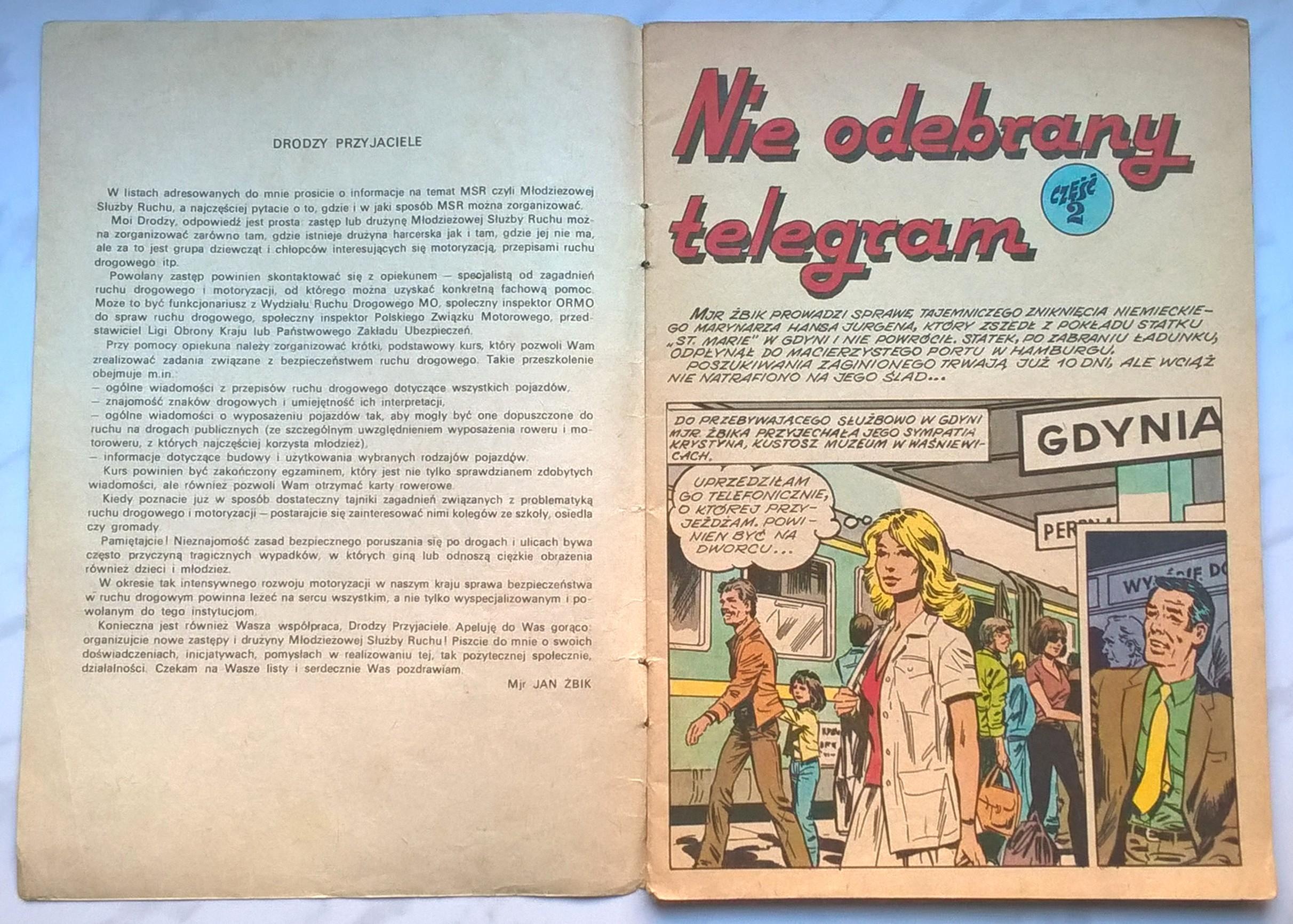 Komiks - KAPITAN ŻBIK "Nie odebrany telegram" część 2, 1981 r.