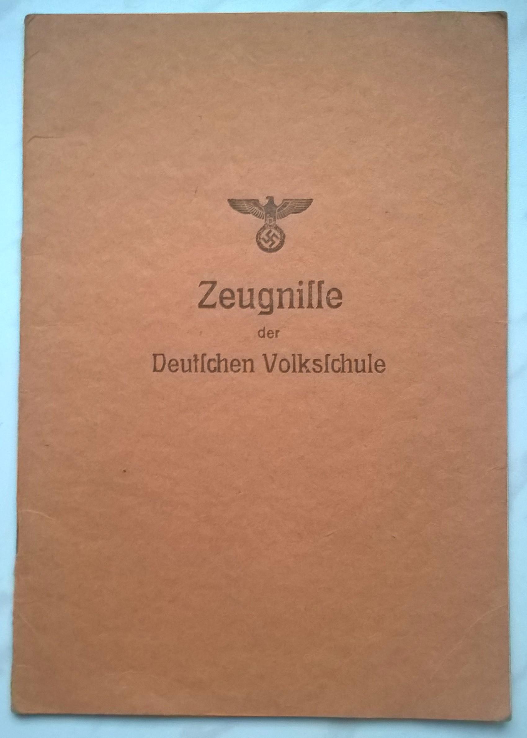 Zeugnisse der Deutschen Volksschule, BIELITZ - niemieckie świadectwa szkolne 1940 r. - Bielsko