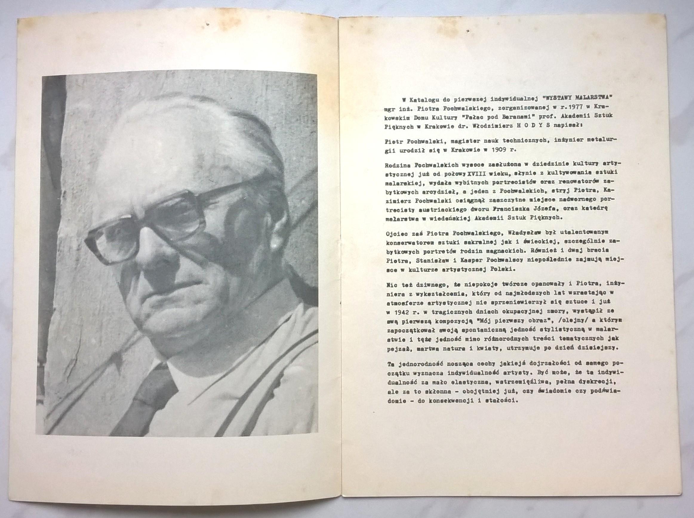 Informator - PIOTR POCHWALSKI - dziesiąta indywidualna wystawa malarstwa, 1988 r.