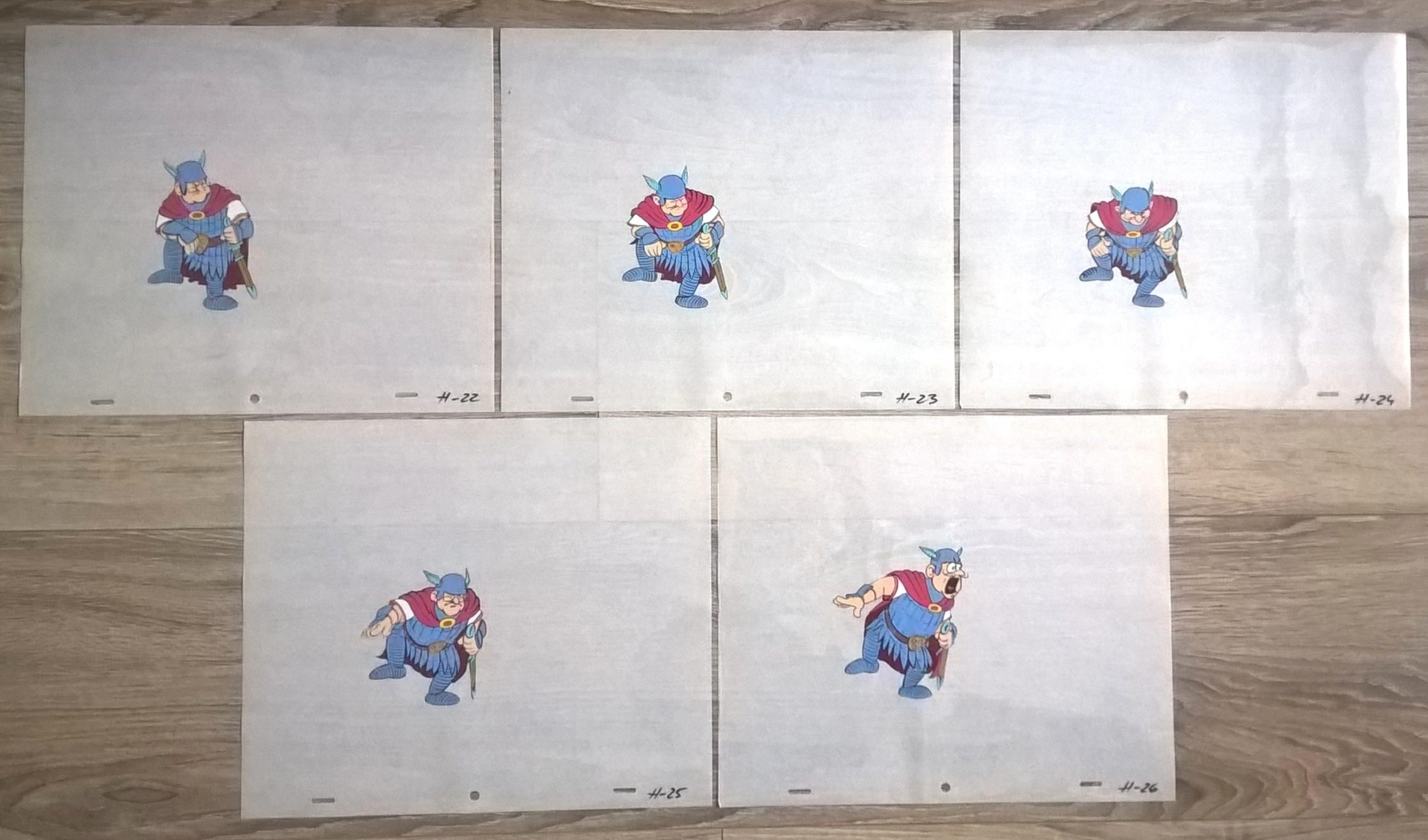 Zestaw folii animacyjnych z bajki „Kajko i Kokosz” – HEGEMON (H-22 : H-26)