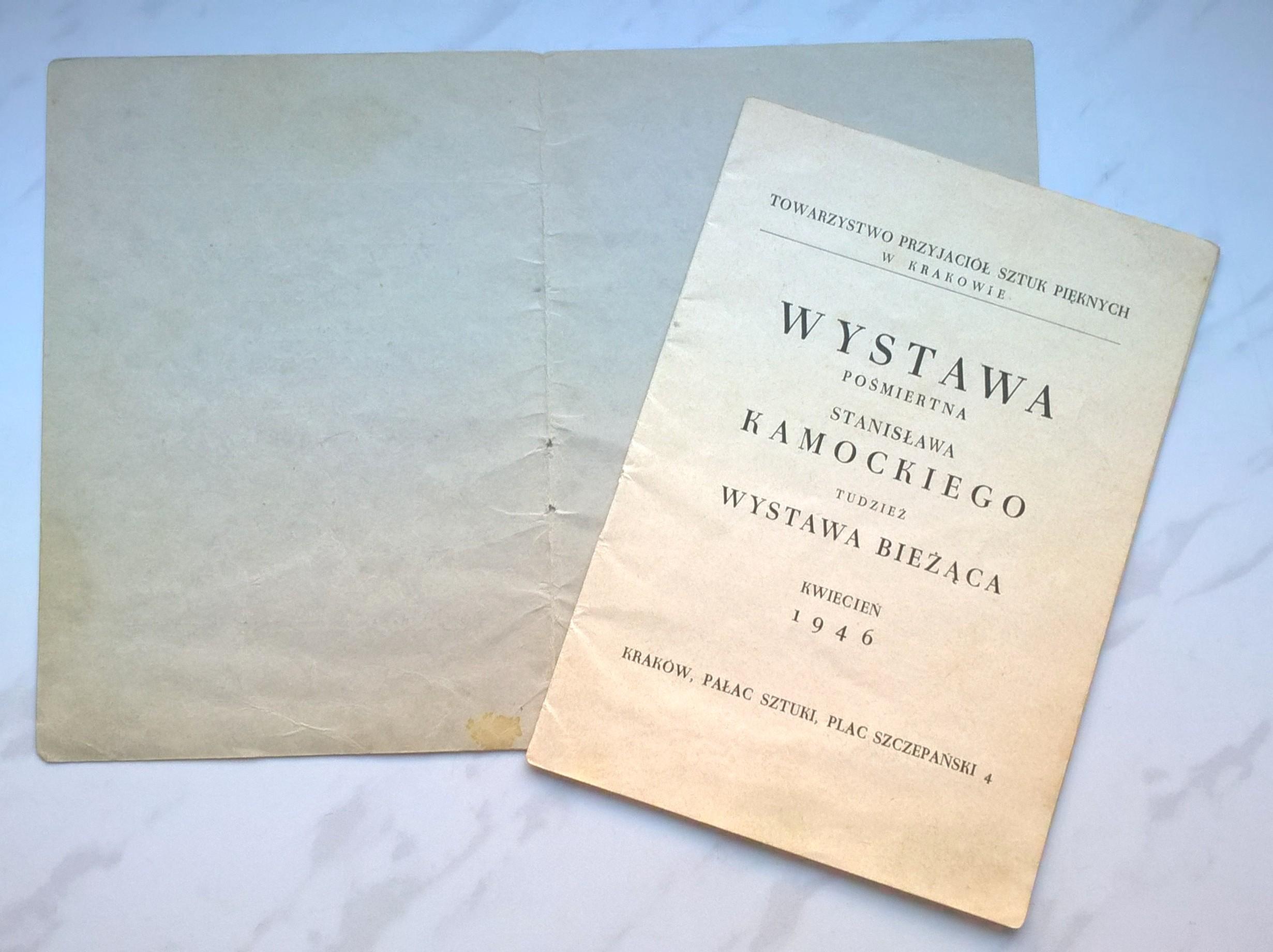 Katalog z wystawy malarza Stanisława Kamockiego, 1946 r.