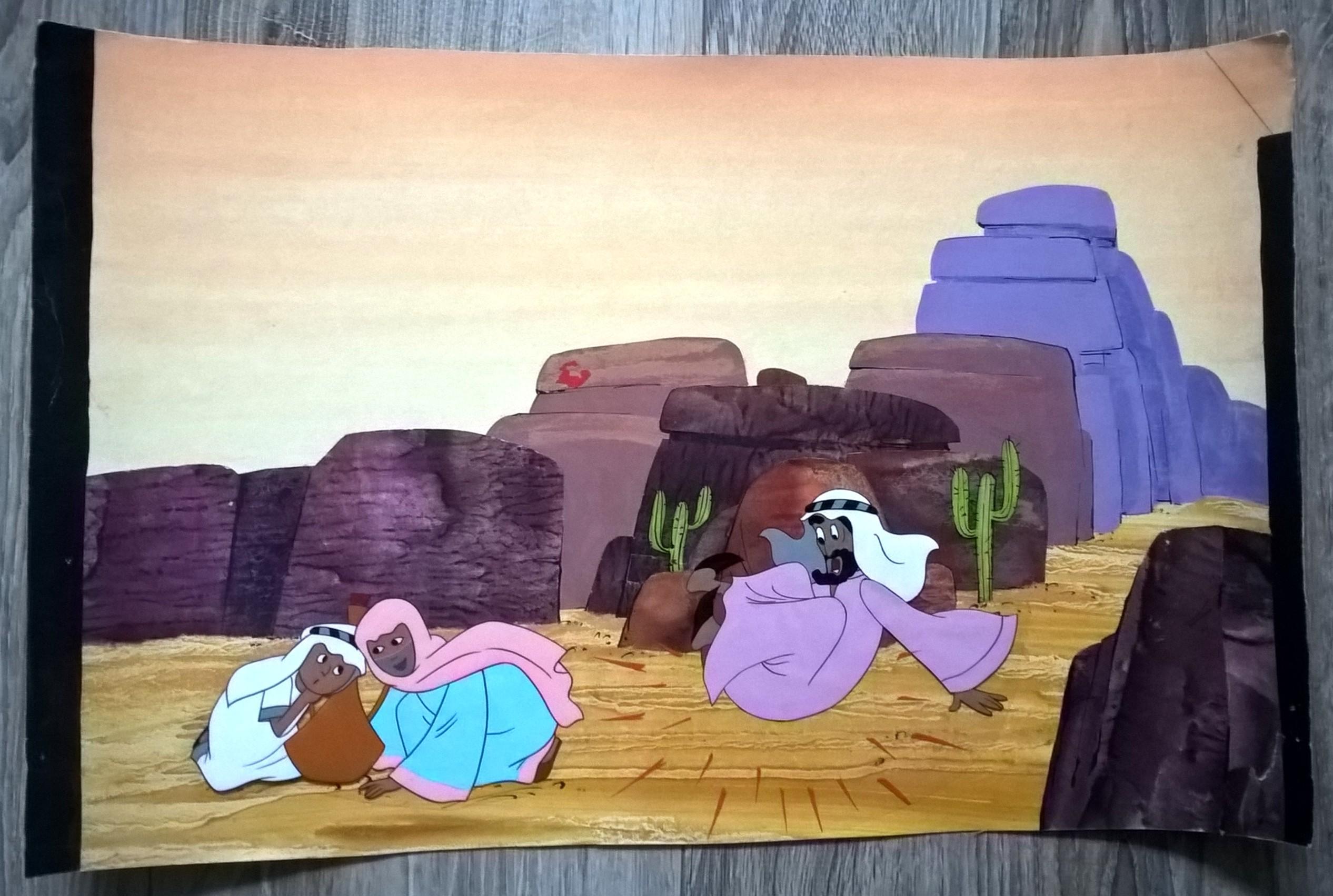 Oryginalna animacja – tło plus wycięte dwie folie – „Wielka podróż Bolka i Lolka”