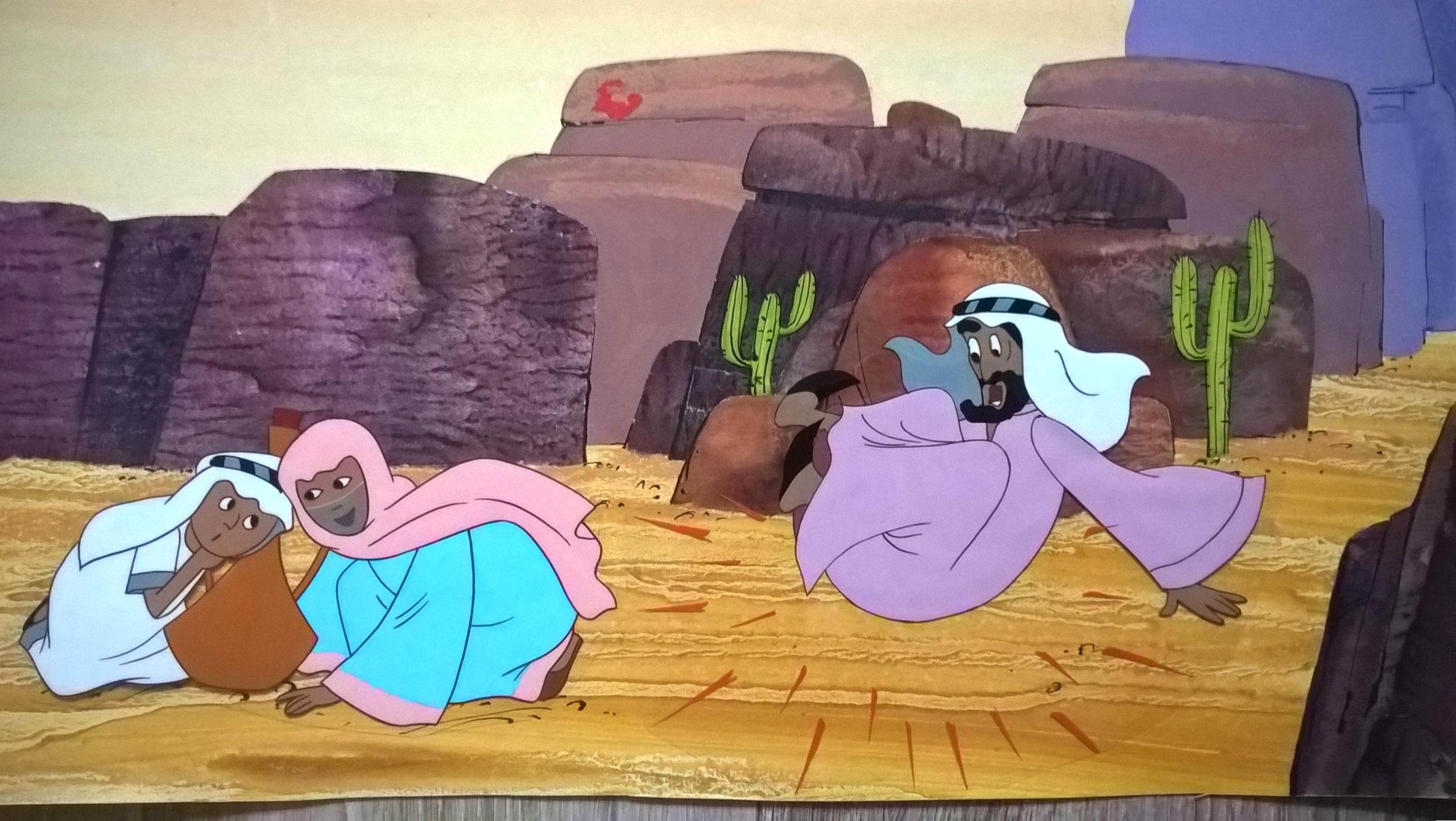 Oryginalna animacja – tło plus wycięte dwie folie – „Wielka podróż Bolka i Lolka”