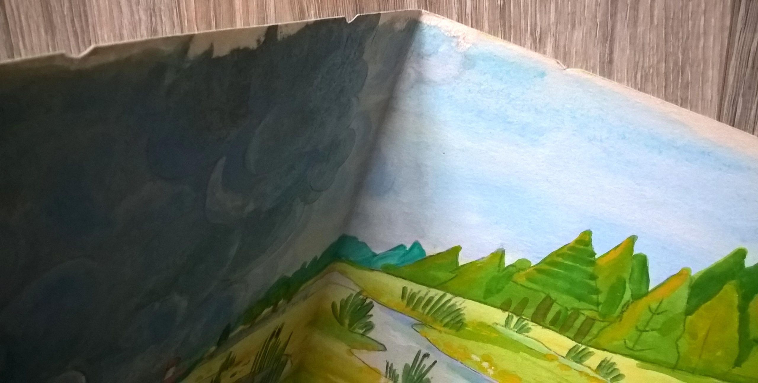 Tło animacyjne z bajki "Między nami bocianami"