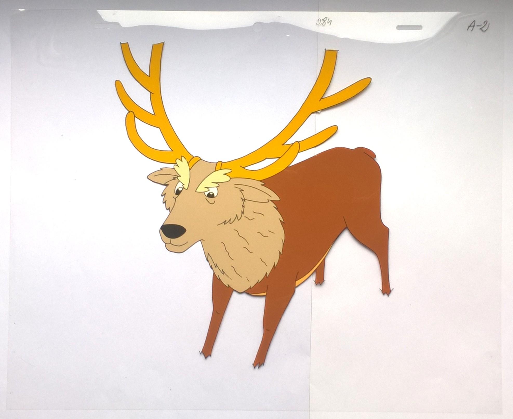 Folia animacyjna celuloidowa z bajki „Między nami bocianami” – JELEŃ - KRÓL LASU (A-2)