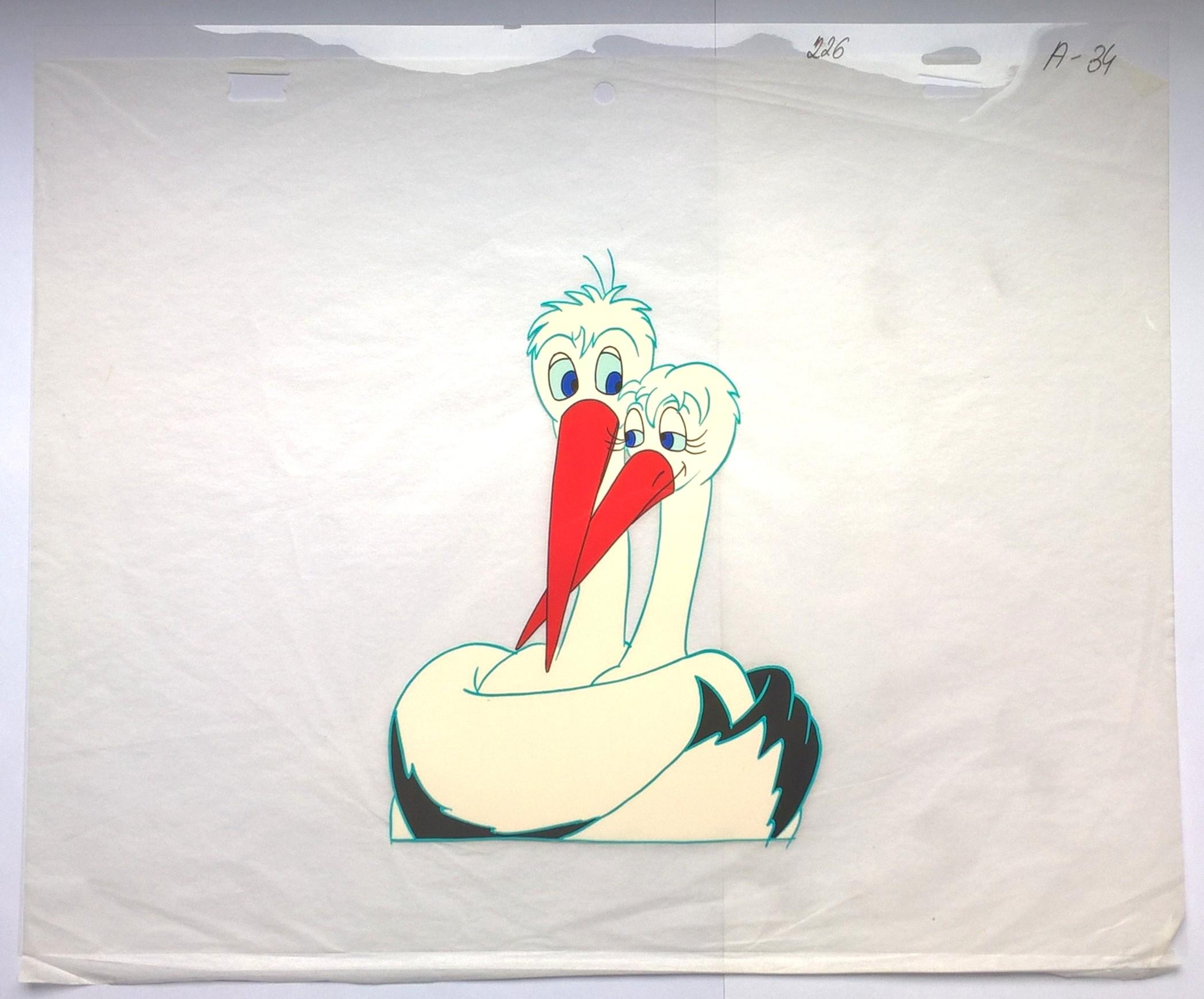 Folia animacyjna celuloidowa z bajki „Między nami bocianami” – MATYLDA i WOJTEK (A-34)