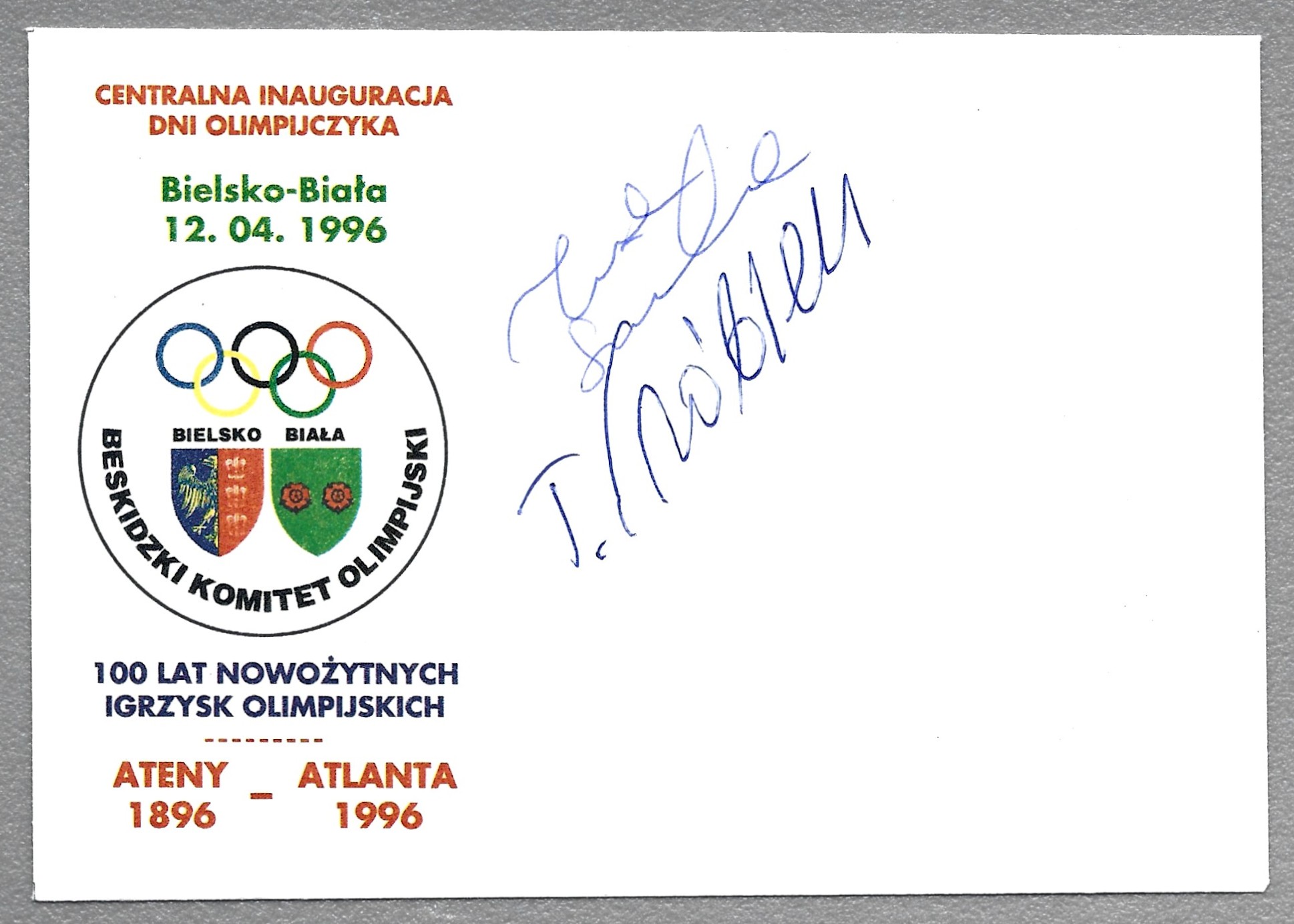 Zestaw promocyjny - Igrzyska Olimpijskie ATLANTA 1996 - z autografem Ireny Szewińskiej