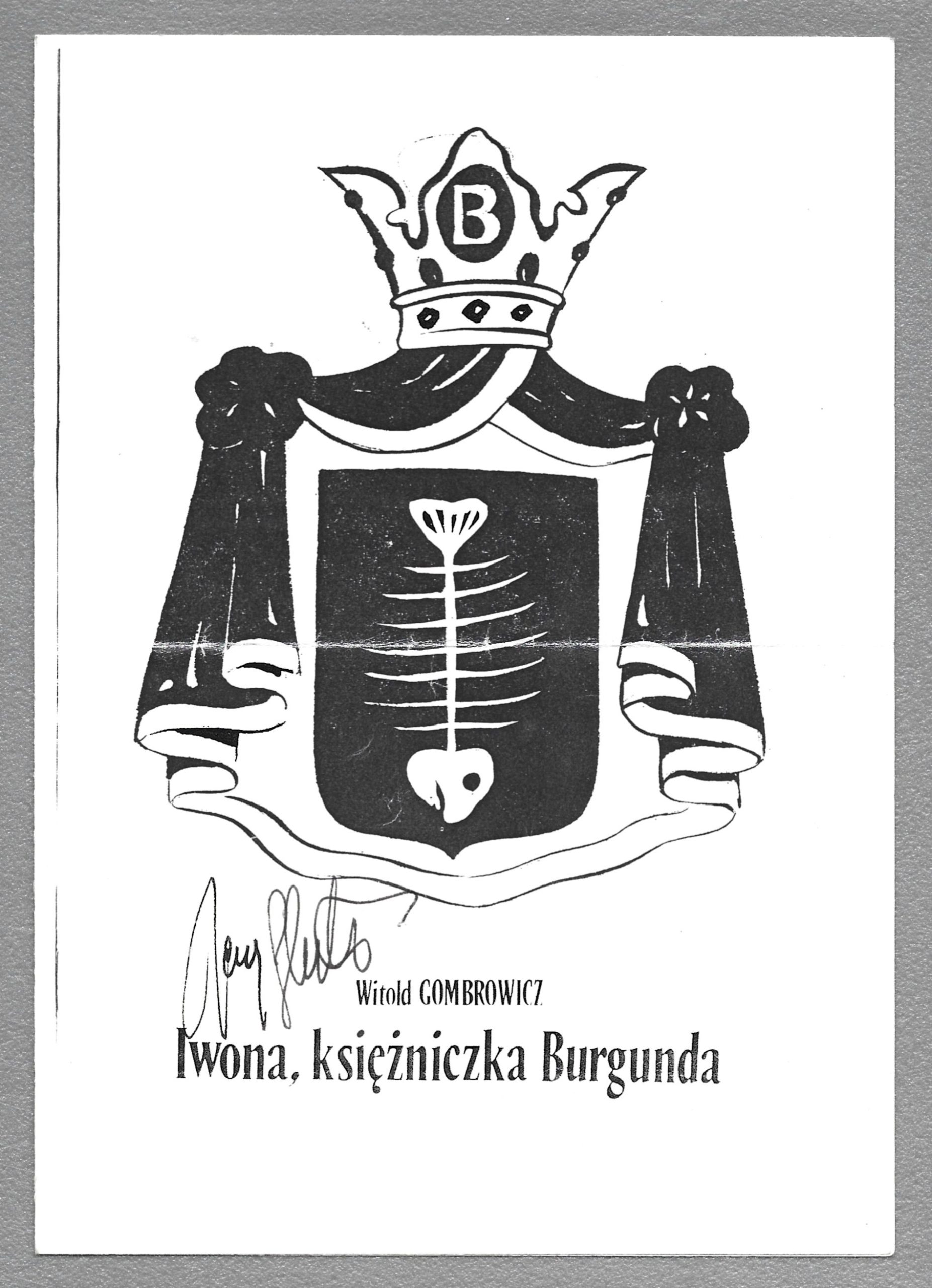 Broszura teatralna - "Iwona, księżniczka Burgunda" Witold Gombrowicz - z autografem Jerzego Stuhra