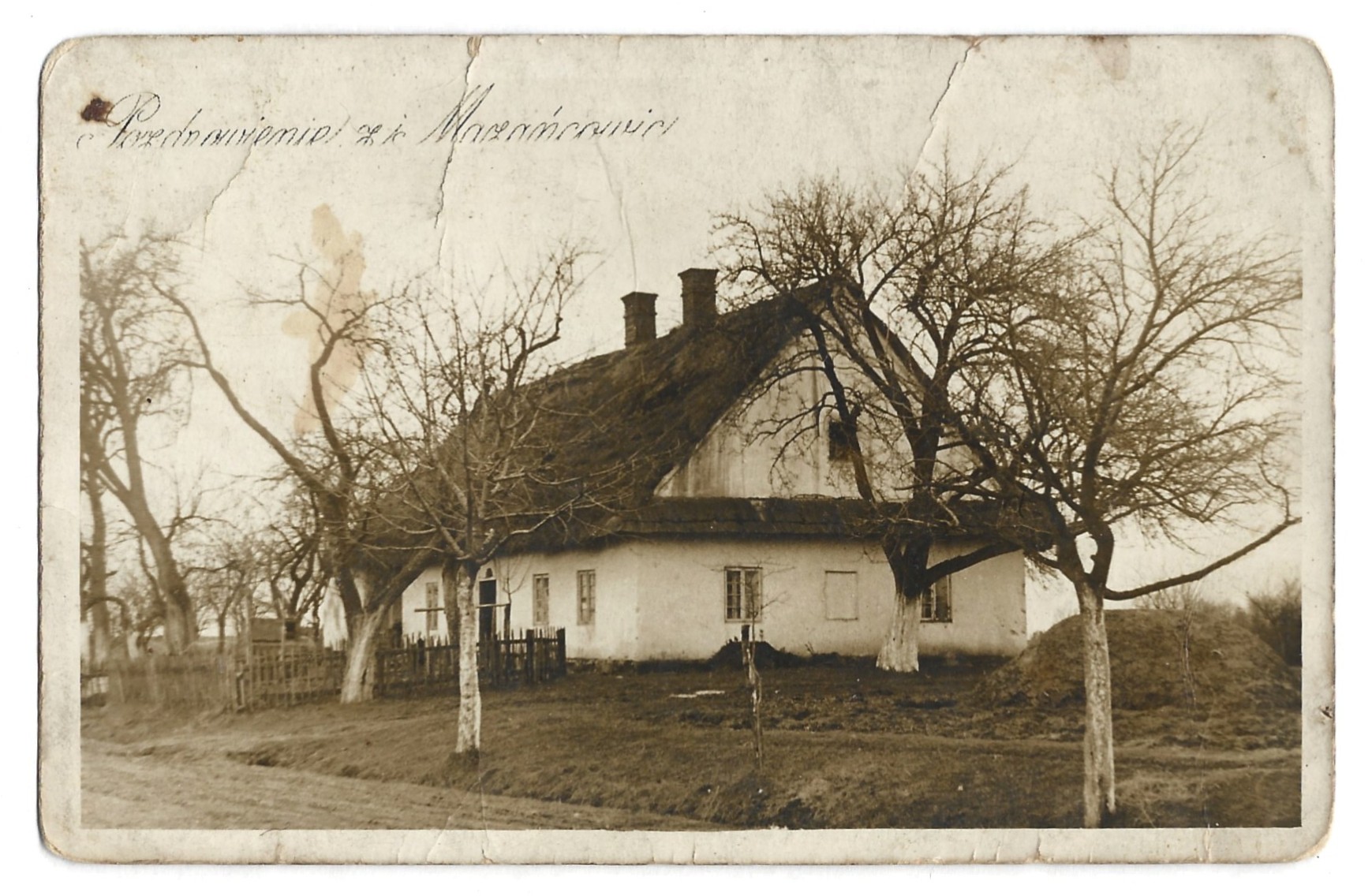 Zdjęcie-pocztówka - Pozdrowienie z Mazańcowic, 1914 r.