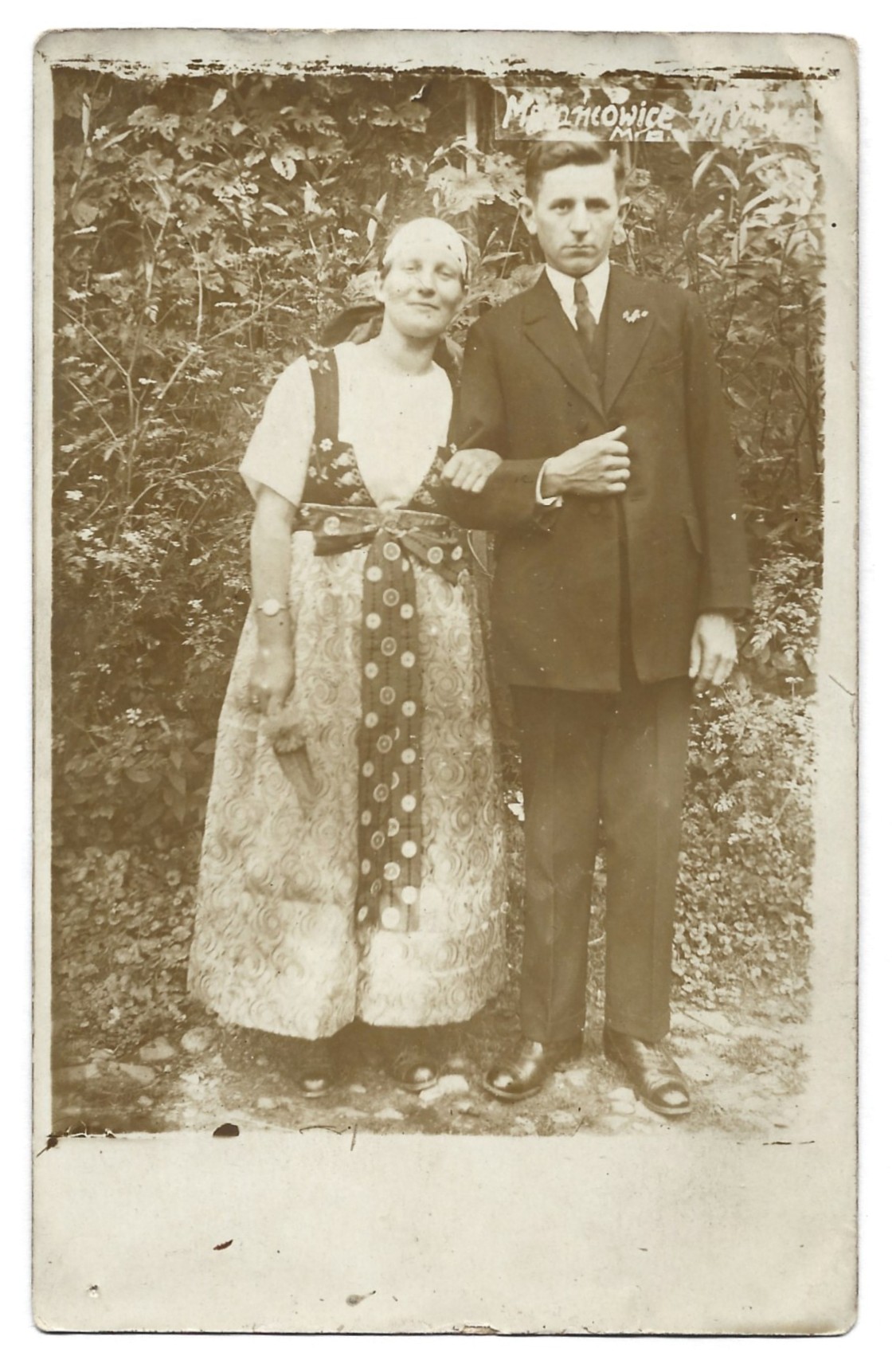 Zdjęcie - kobieta i mężczyzna - Mazańcowice, 1929 r.