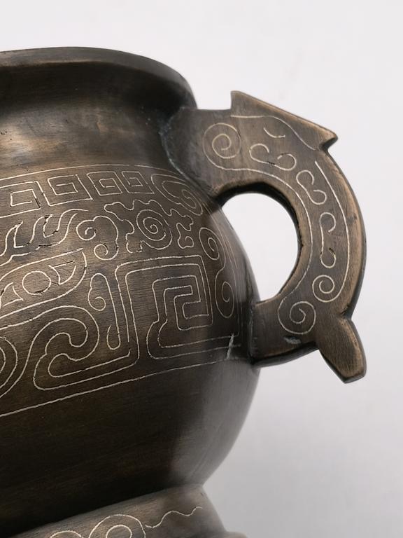 Kadzielnica z brązu - Chiny, XVIII-XIX w.