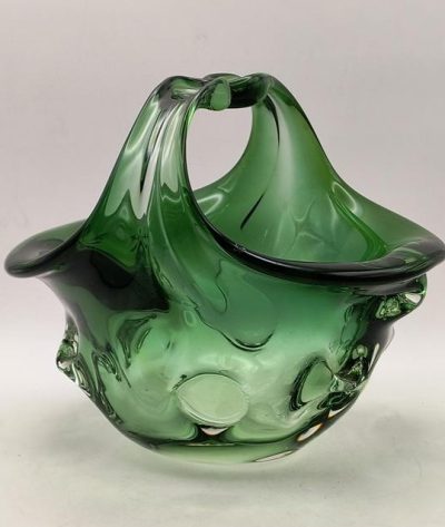 Koszyk szklany zielony