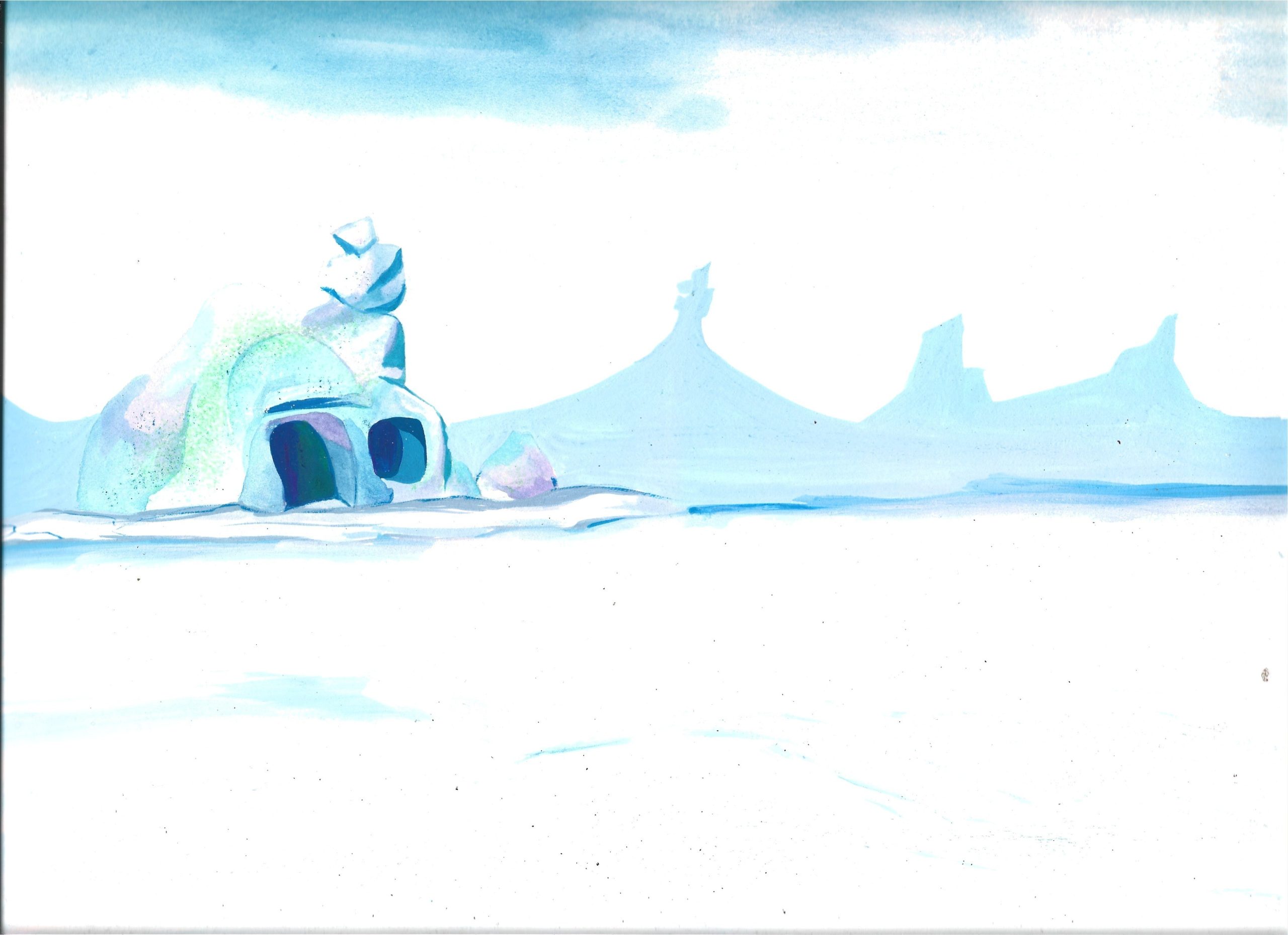 Tło animacyjne na papierze z kreskówki Hanna-Barbera "Flintstone Kids"