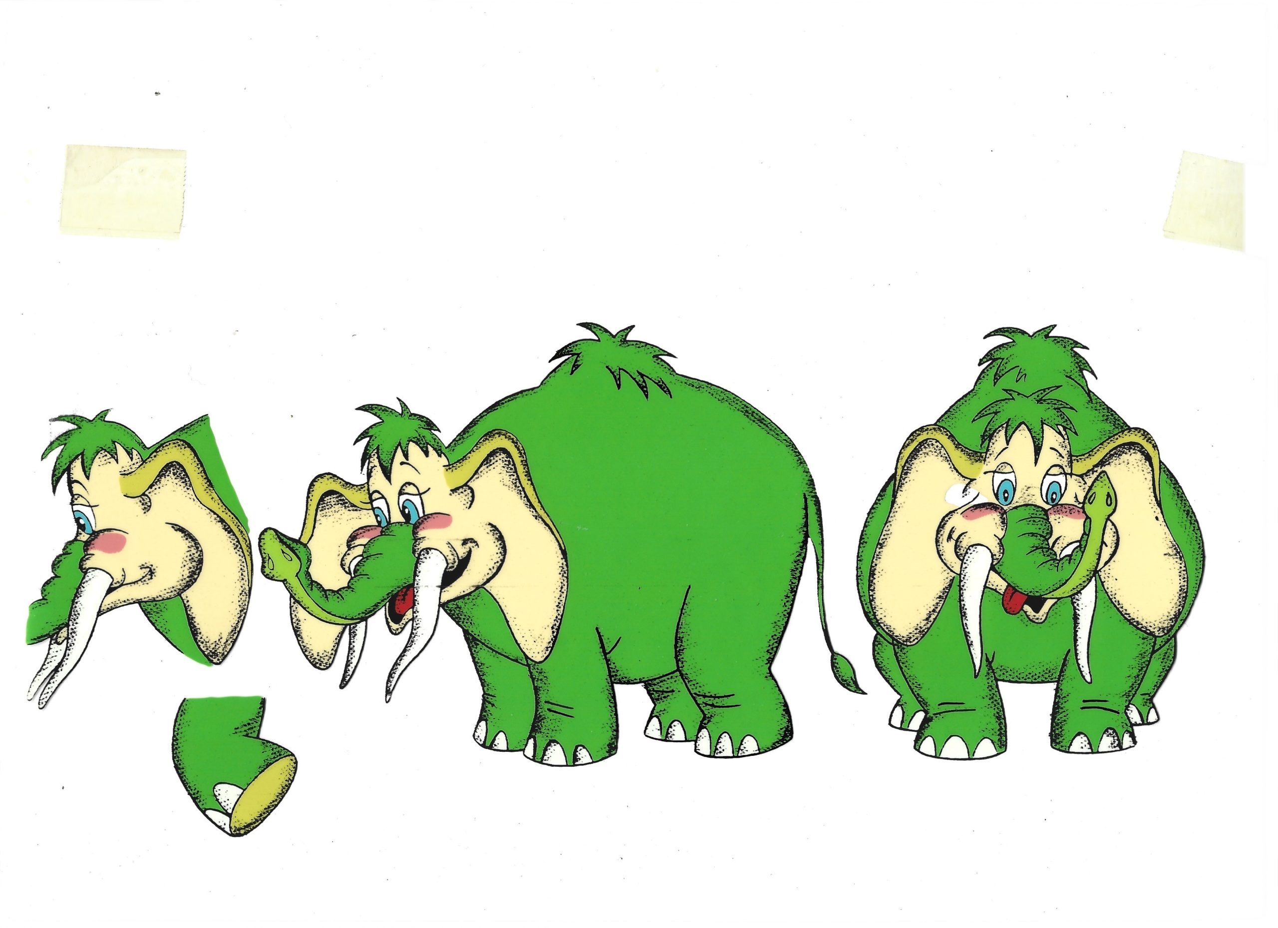 Folia animacyjna celuloidowa z bajki Hanna-Barbera „The FLINTSTONE KIDS” – Mamut