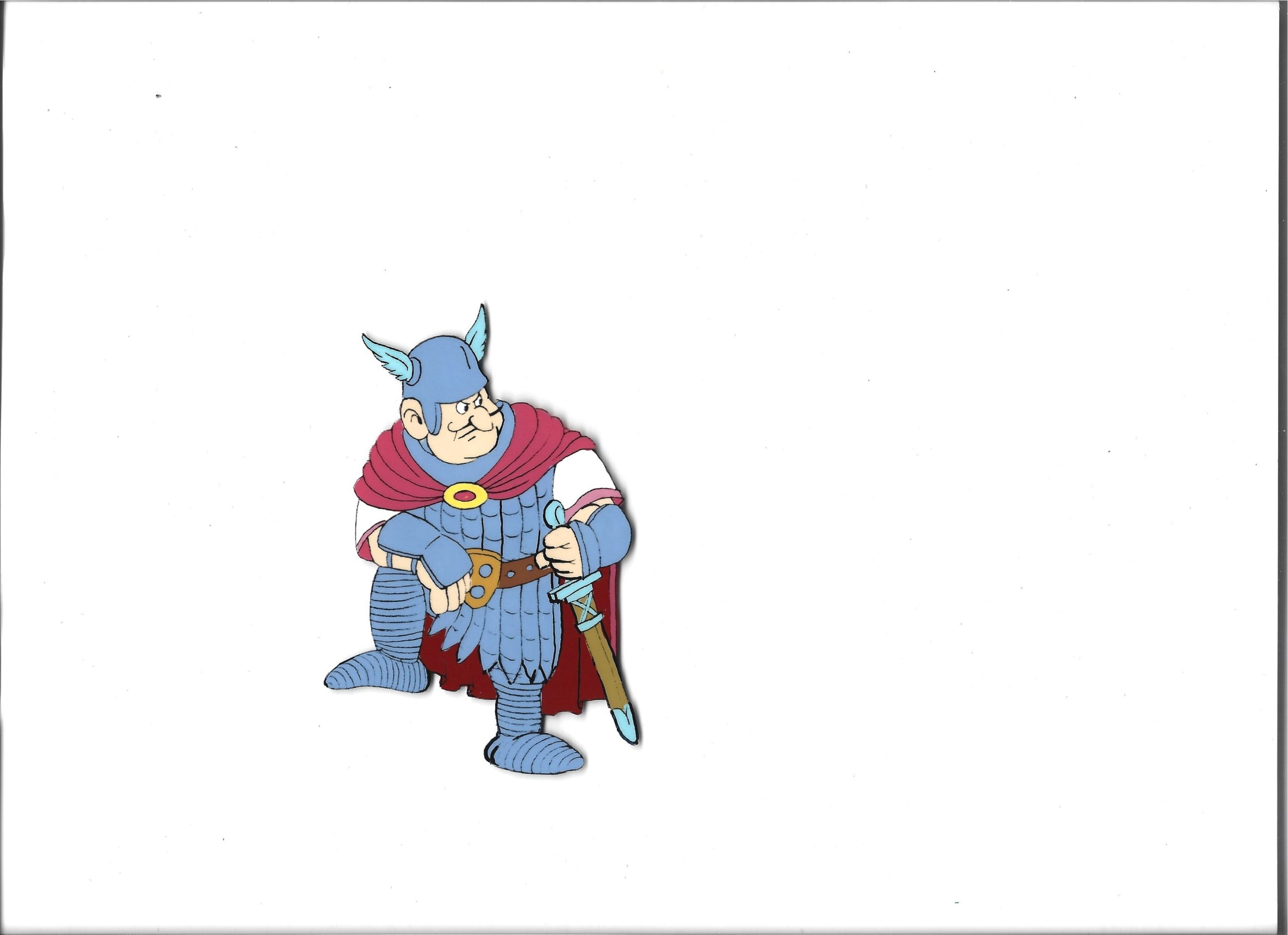 Oryginalny zestaw animacyjny z bajki „Kajko i Kokosz” – tło i folia z Hegemonem