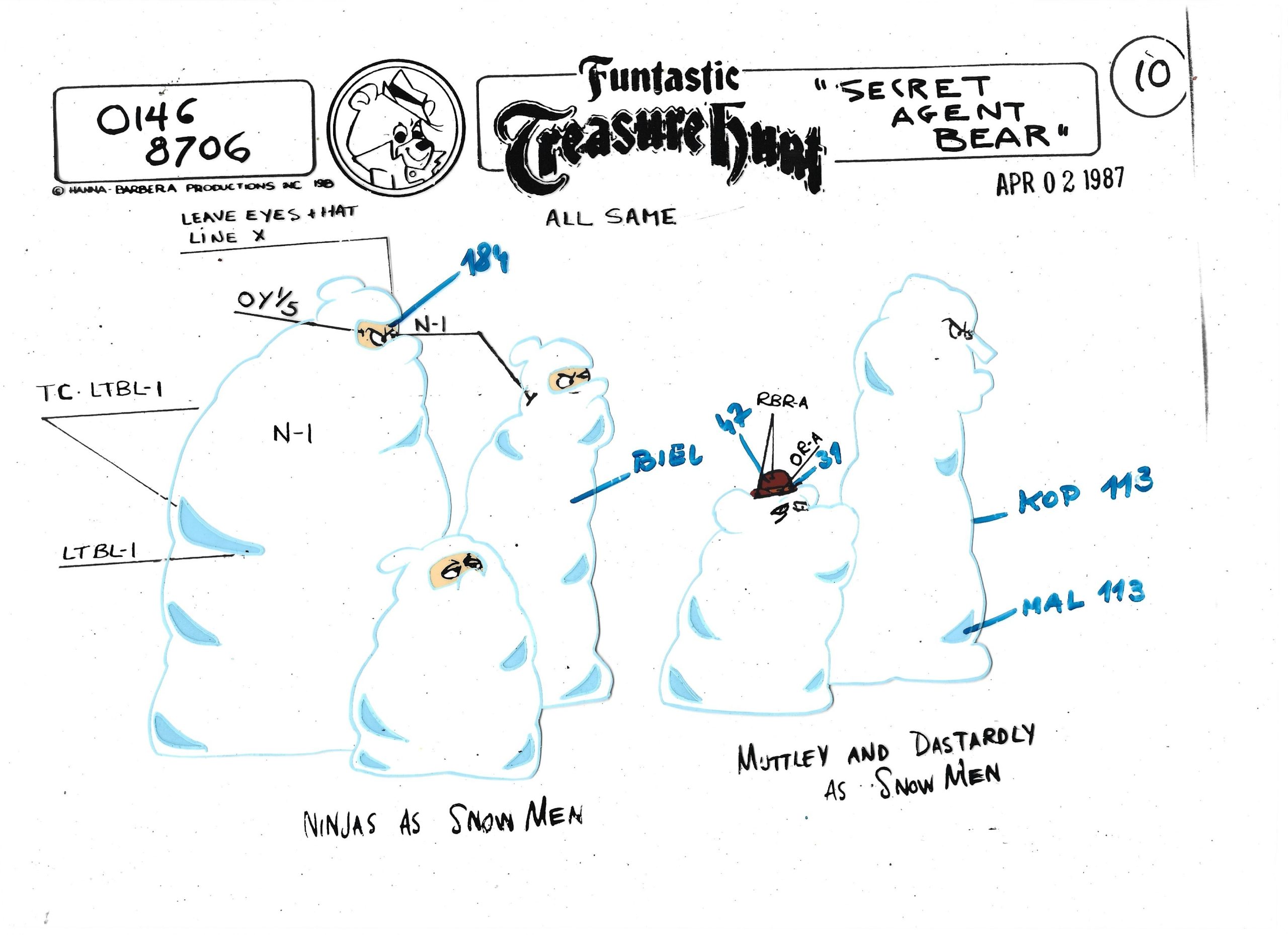 Folia animacyjna z bajki „MIŚ YOGI – Funtastic Treasure Hunt – Secret Agent Bear” ALL SAME – Hanna-Barbera, 1987 r. (10)