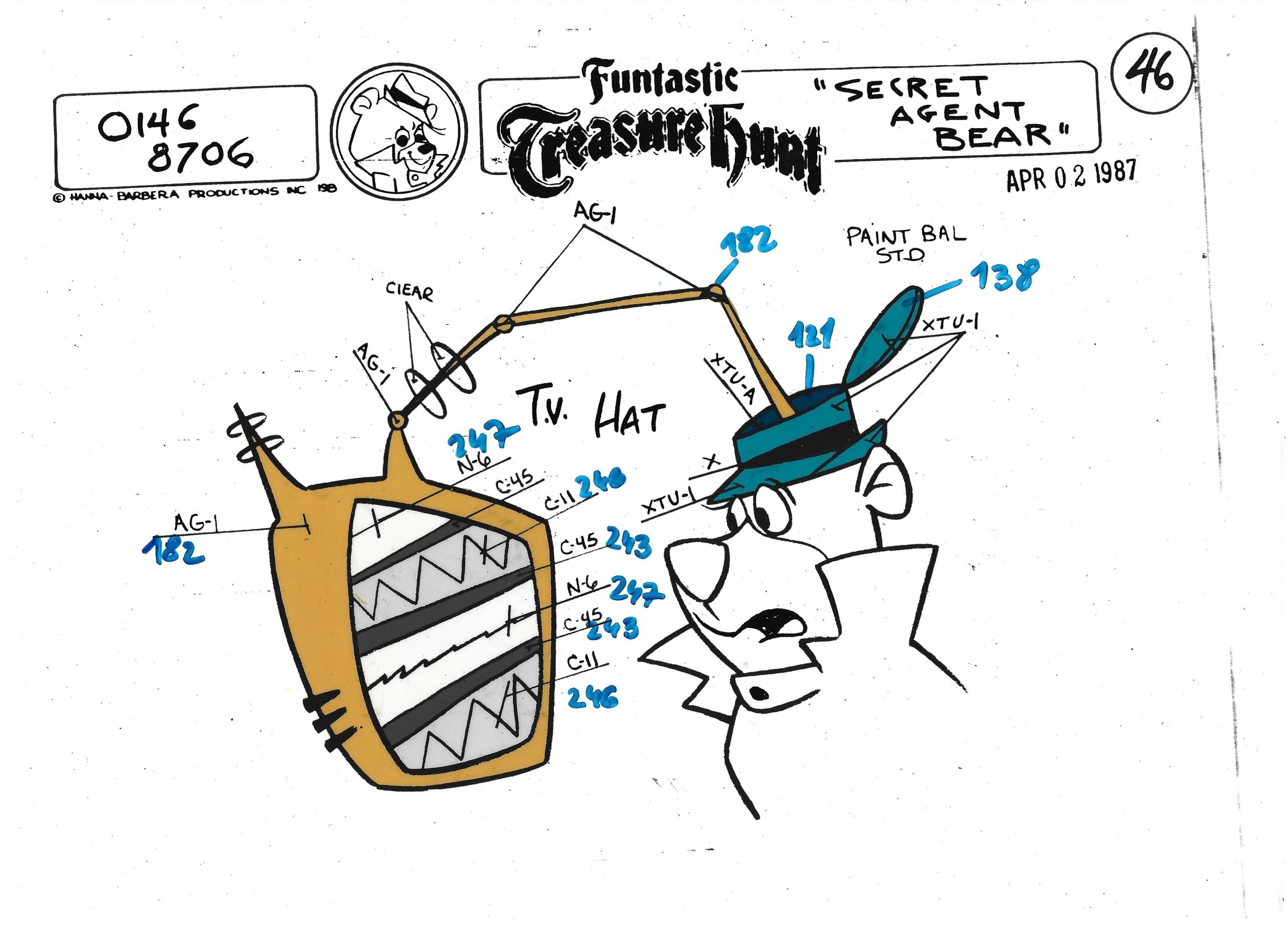 Folia animacyjna z bajki „MIŚ YOGI – Funtastic Treasure Hunt – Secret Agent Bear” – Hanna-Barbera, 1987 r. (46)