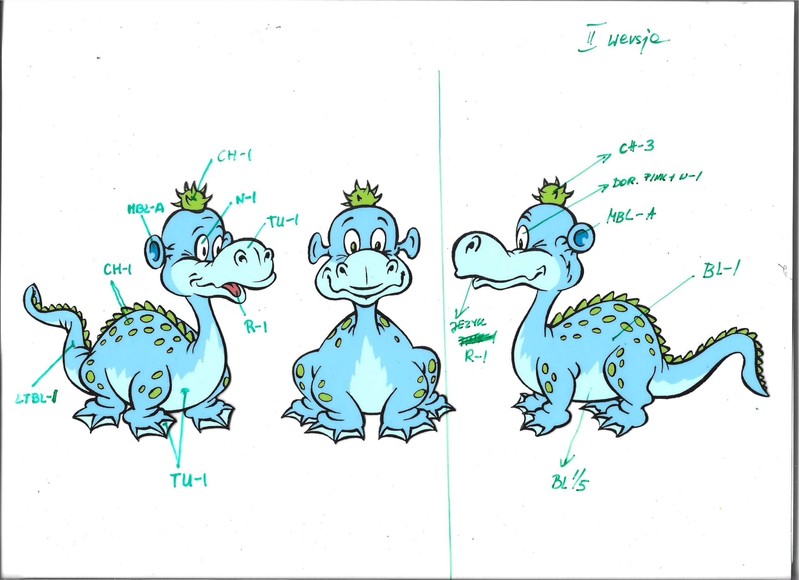 Folia animacyjna z bajki „Kajko i Kokosz” – SMOK MILUŚ