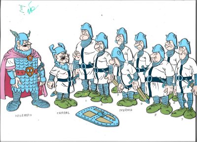 Folia animacyjna z bajki „Kajko i Kokosz” - zbójcerze