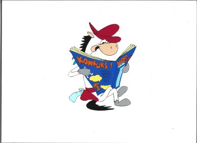 Folia animacyjna celuloidowa - Quick Draw McGraw - koń kowboj, szeryf - z gazetą VIDEO ŚWIAT