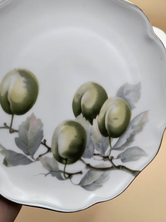 Zestaw talerzyków porcelanowych z owocami - Rosenthal Chrysantheme