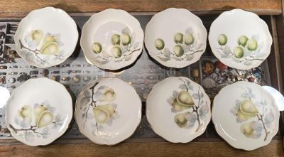 Zestaw talerzyków porcelanowych z owocami - Rosenthal Chrysantheme