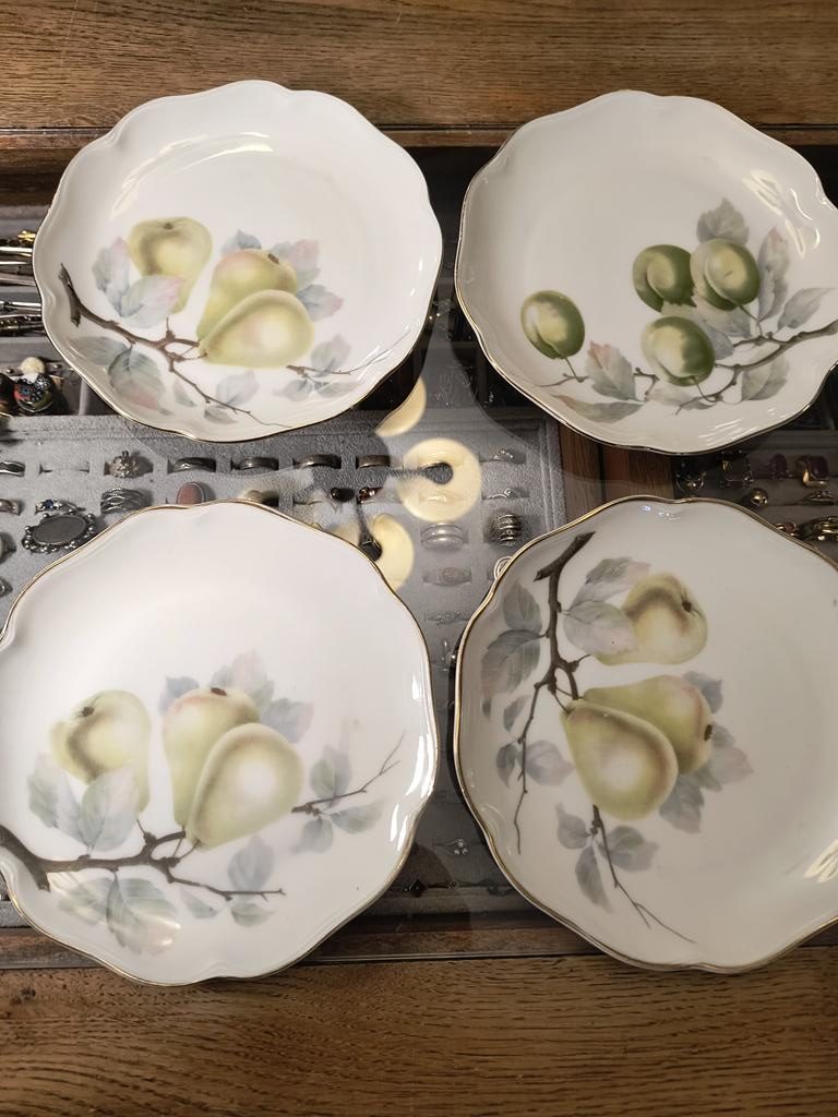 Zestaw talerzyków porcelanowych z owocami - Rosenthal Chrysantheme