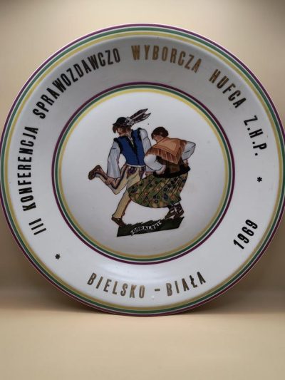 Talerz porcelanowy naścienny - III Konferencja Sprawozdawczo Wyborcza Hufca Z.H.P., Bielsko-Biała 1969