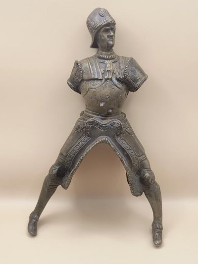 Figurka mosiężna żołnierza, jeźdźca - XIX w.