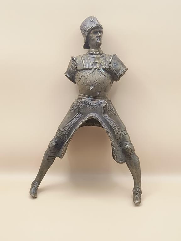 Figurka mosiężna żołnierza, jeźdźca - XIX w.