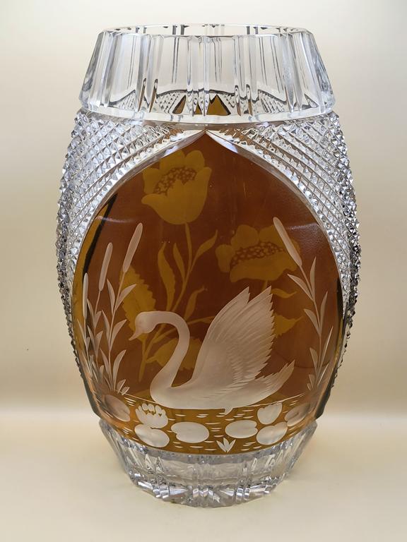 Duży wazon kryształowy - Huta Hortensja
