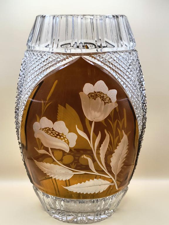 Duży wazon kryształowy - Huta Hortensja