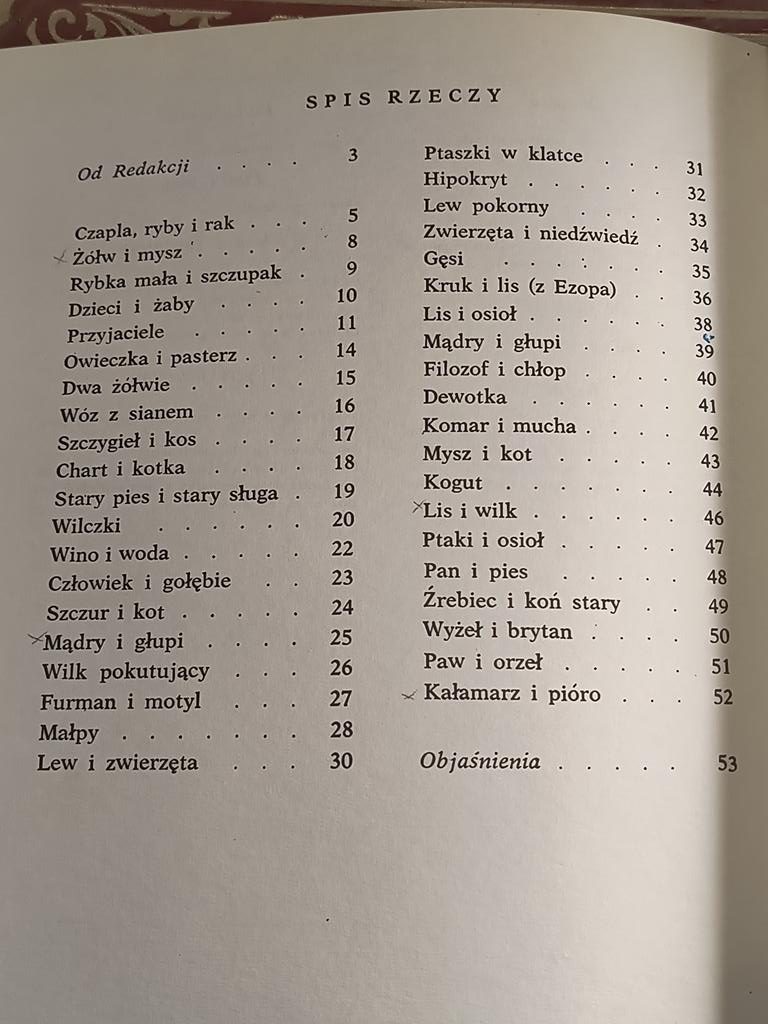 Książka "Bajki" Ignacy Krasicki, ilustracje Jan Marcin Szancer, 1988 r.