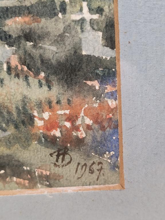 Obraz - Gierałtowice-zabytkowy drewniany kościół - B. Heczko, 1967 r.