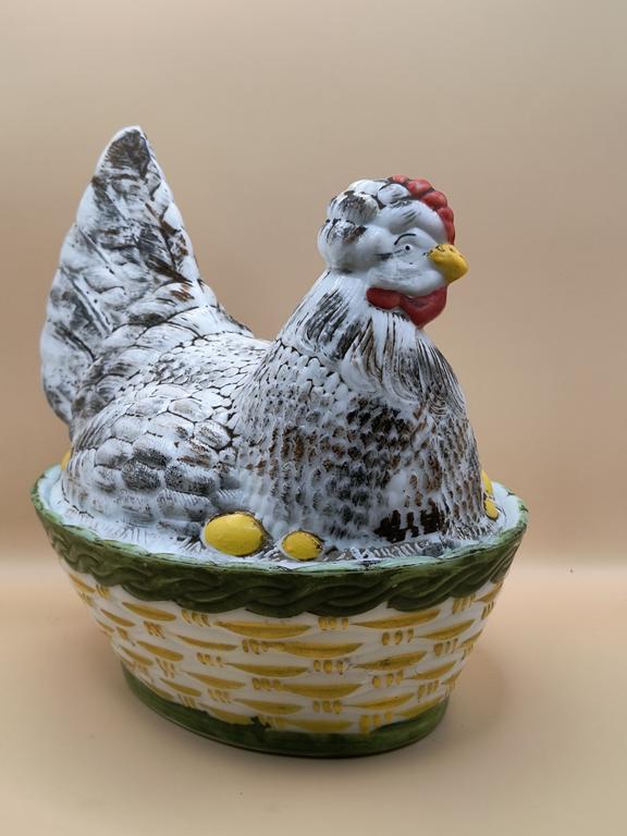 Duża kura szklana LATTIMO - malowana