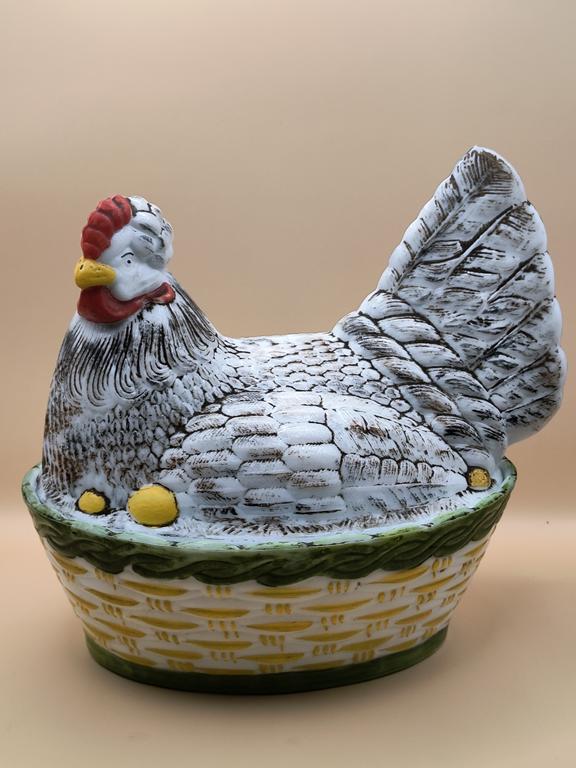 Duża kura szklana LATTIMO - malowana