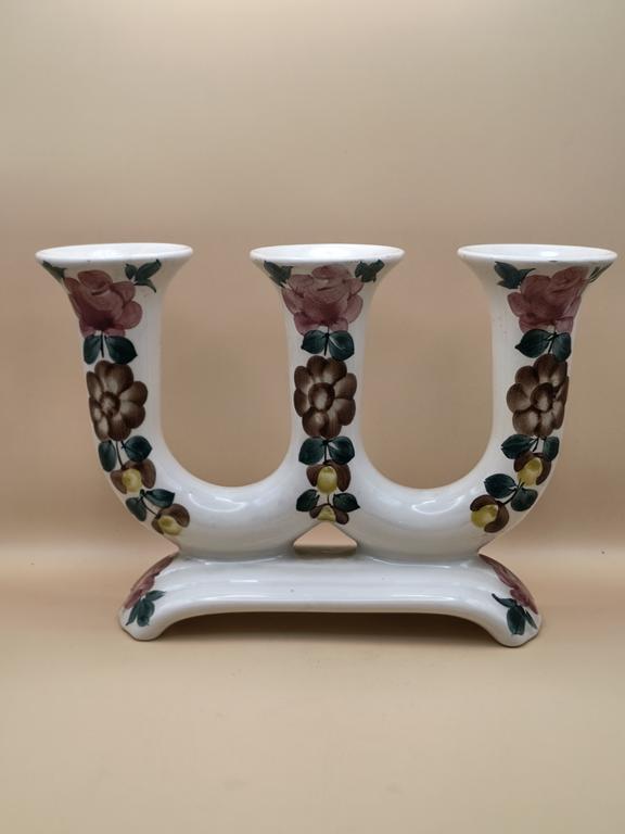 Świecznik na 3 świece - fajans - ZF KOŁO