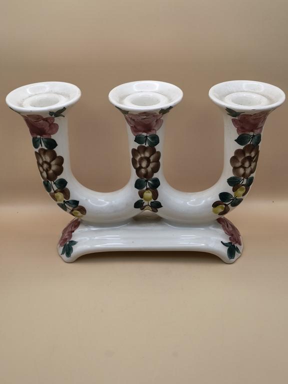 Świecznik na 3 świece - fajans - ZF KOŁO