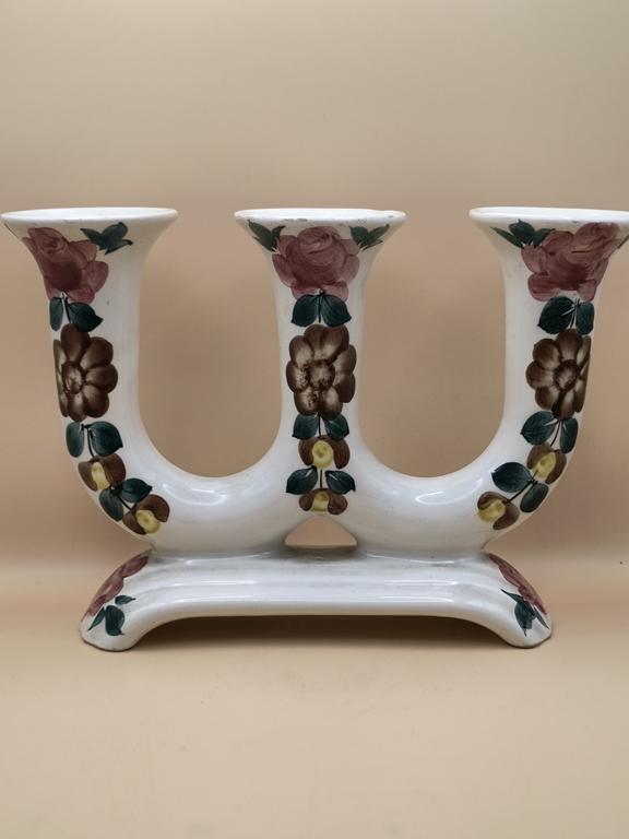 Świecznik na 3 świece - fajans - ZF KOŁO