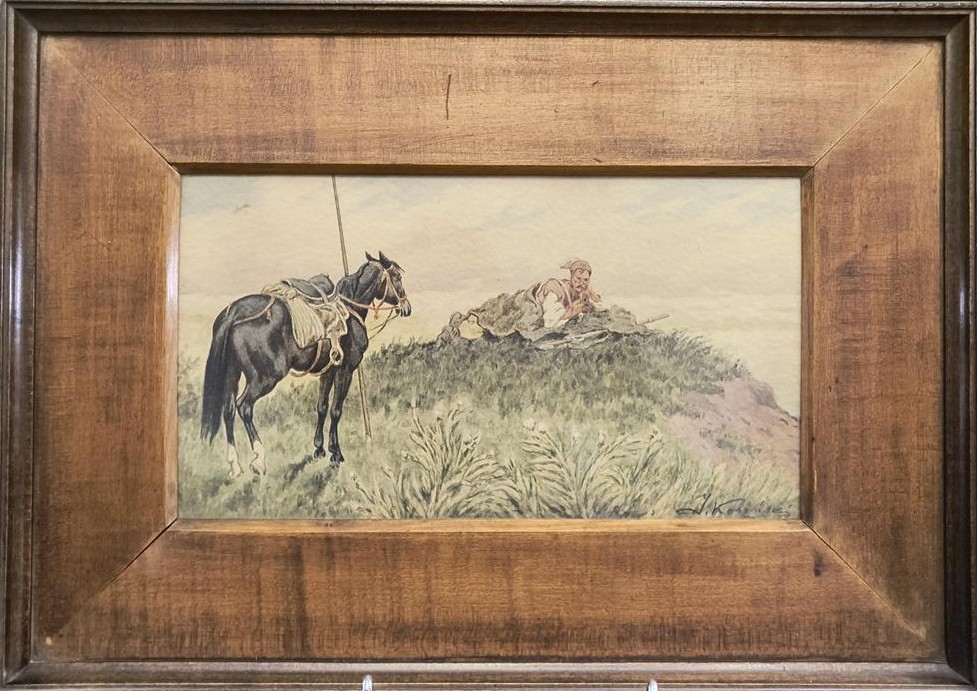 Akwarela - Józef Kosiński, XIX-XX w. - scena rodzajowa