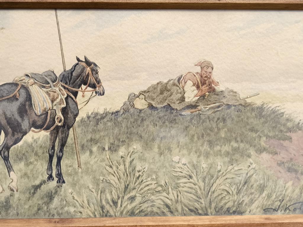 Akwarela - Józef Kosiński, XIX-XX w. - scena rodzajowa