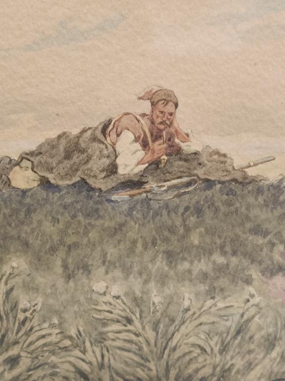 Akwarela - Józef Kosiński, XIX-XX w. - scena rodzajowa