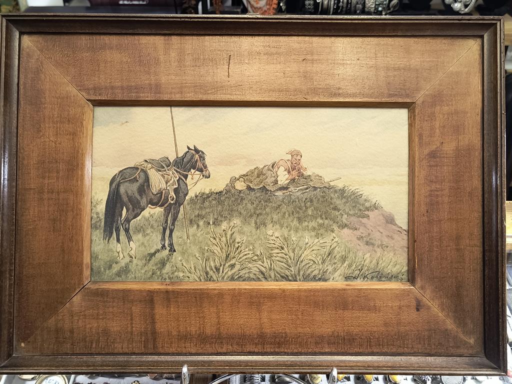 Akwarela - Józef Kosiński, XIX-XX w. - scena rodzajowa