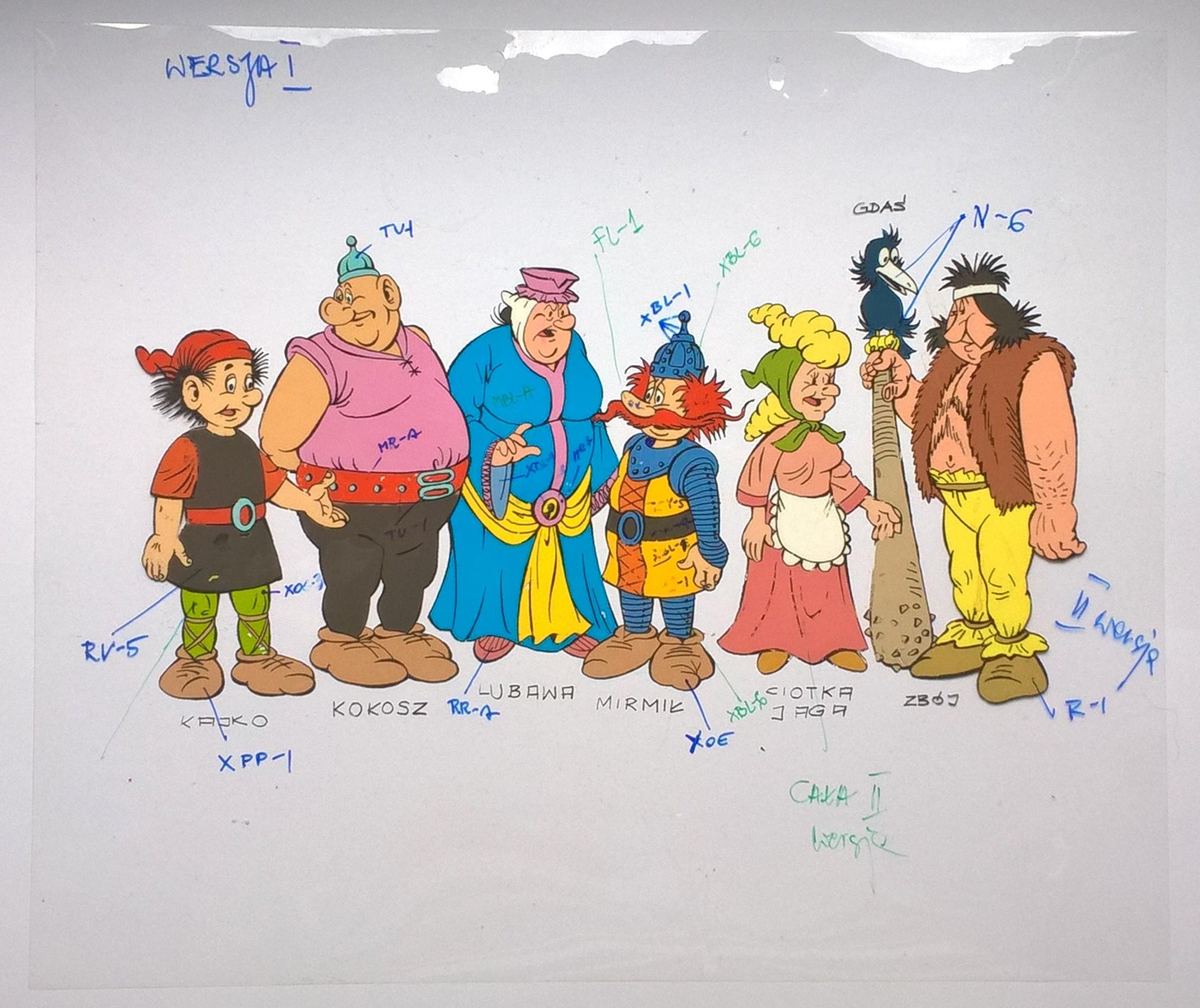 Oryginalny zestaw animacyjny z bajki „Kajko i Kokosz” – tło i folia