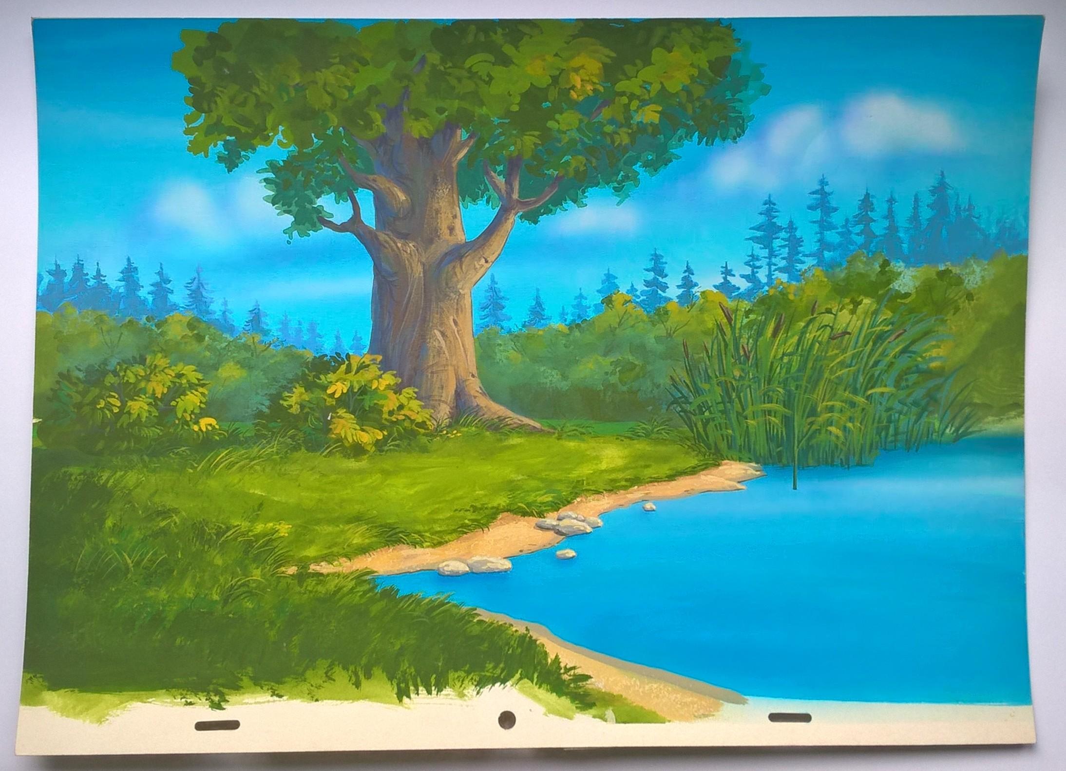 Oryginalny zestaw animacyjny z bajki „Kajko i Kokosz” – tło i folia z Hegemonem