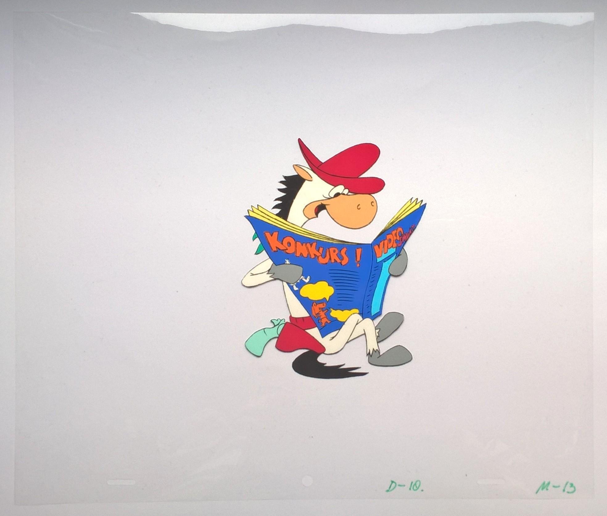 Folia animacyjna celuloidowa - Quick Draw McGraw - koń kowboj, szeryf - z gazetą VIDEO ŚWIAT